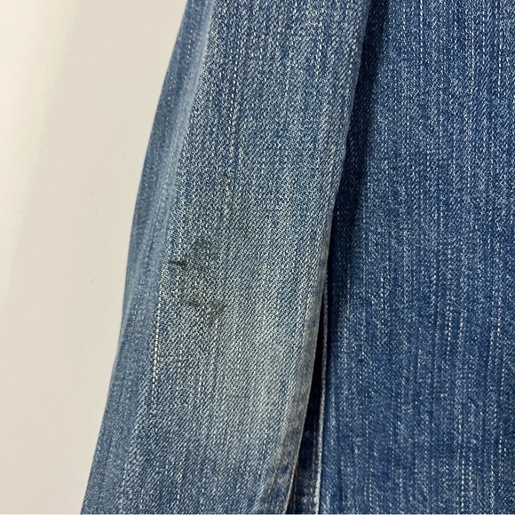 GAP Denim Jacket Genuine Fur Trim Collar & Cuffs Custom Vintage Boho S Upcycled - Picture 7 of 15